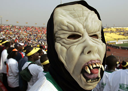 Egypte fan tijdens Africa Cup Egyptische supporter