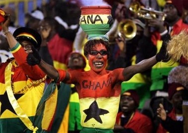 Ghana fan tijdens Africa Cup Ghanese fan tijdens Africa Cup