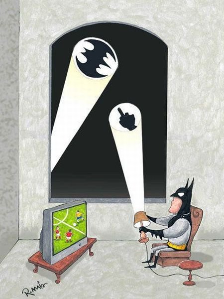 batman kijkt voetbal batman kijkt voetbal