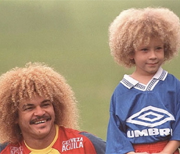 Carlos Valderrama en zoon